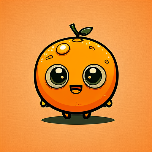bonbonishop: doodle of an orange cartoon character, cute eyes & mouth ...