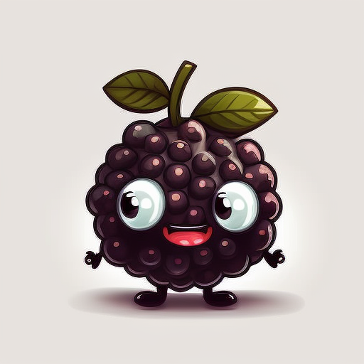 bonbonishop: doodle of a blackberry cartoon character, smiling, cute ...