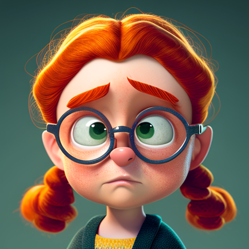 somber-hawk679: Girl character with redhead ponytails, freckles and ...