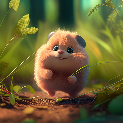 martinkuchař: Little sweet hampster running in a forest