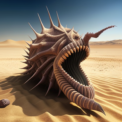 maxkemp: Sand Worm with massive spikes protruding from its mouth.