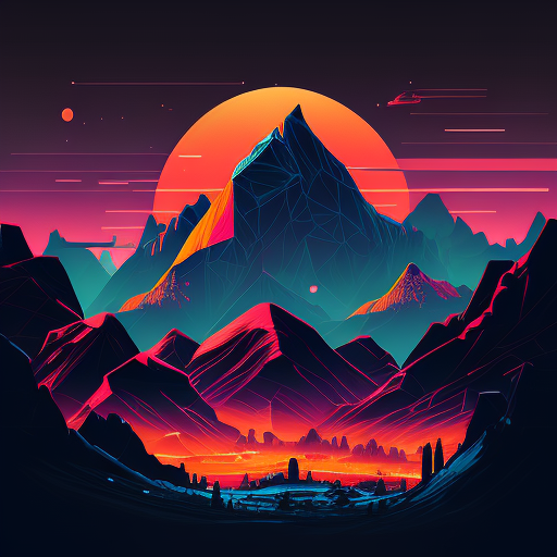 sethmillstein: vector of a beautiful mountain skyline, cell-shading ...