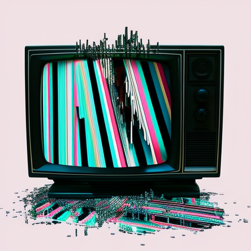 a glitchy and distorted tv screen, Digital error, Vintage VHS, Glitch art, Glitched, Glitchy, Computer graphics, Mixed media, Distorted
