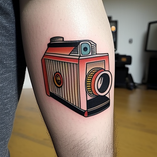 natetaylor: Traditional tattoo of an old school camera.