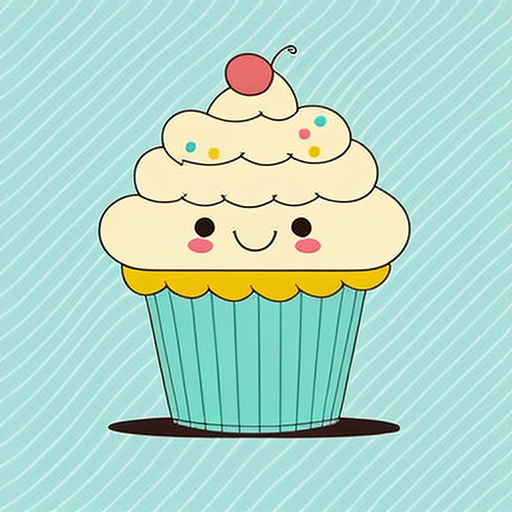 Cartoon Cupcake With Face