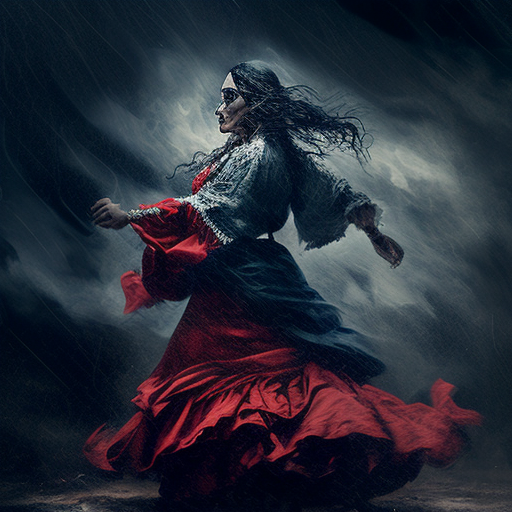 rough-hare302: Flamenco dancer dancing in storm
