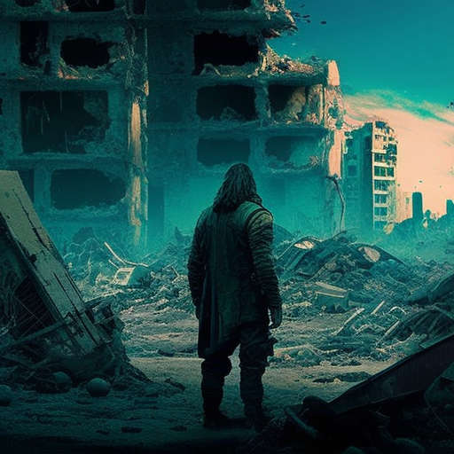 Photograph of, John Wick, Destroyed city, Post-apocalyptic, Nuclear fallout, War zone, Ruins, Bombed out, Abandoned buildings