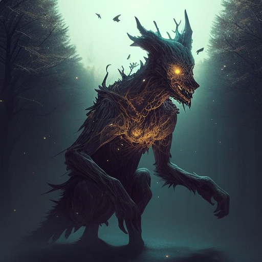 mikeelf: comic book fantasy grotesque creature made of only bones and ...
