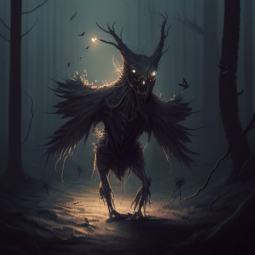 mikeelf: comic book fantasy grotesque creature made of only bones and ...