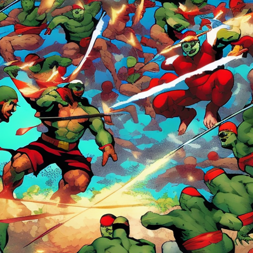 MillBurry ninja turtles fighting street fighters