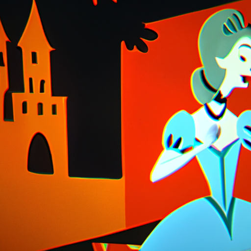 a princess, Mary Blair, Disney, 1940s, Modernist, The Colors of Mary Blair, Restored color, Highly detailed, Illustration, Animation, Movie still