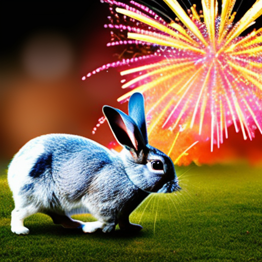 sl. fireworks into a rabbit