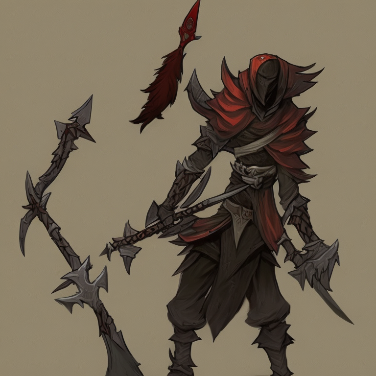 a tiny rogue Kenku wielding dual poisoned daggers, concept art, dungeons and dragons, illustration,
 