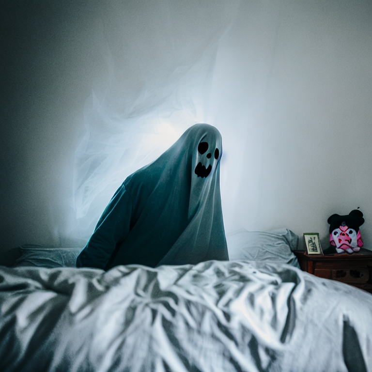 michaelwhytsell scary ghost over bed