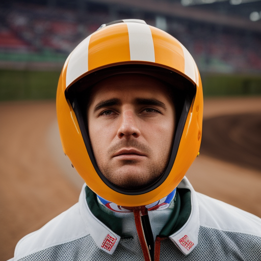 jlewis: Dirt track racer, after the race, wearing a helmet