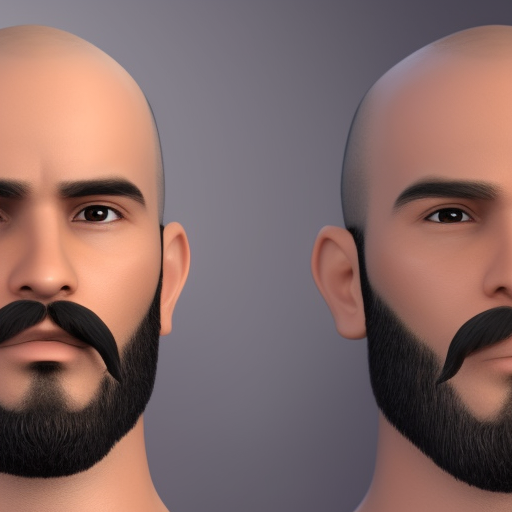 carmelopullara: Create a 3d avatar of a 30 years old guy with buzz cut,  short beard and a moustache
