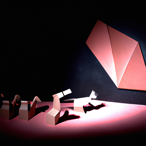 darrylmason: "Pink Floyd" "The Wall movie" "Origami" "papercut" "diorama"  3D photorealism, epic, cinematic, chiaroscuro