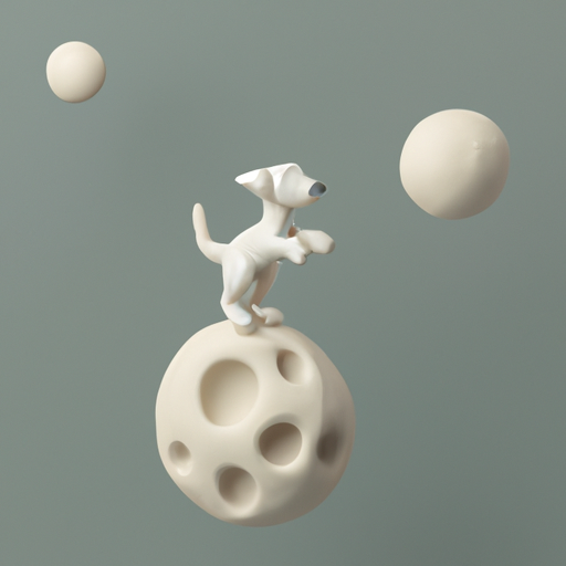 jakereardon White dog jumping the moon