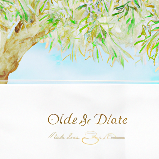 erezreznikov: wedding card design with olive tree as background, dreamy,  light colors, vivid