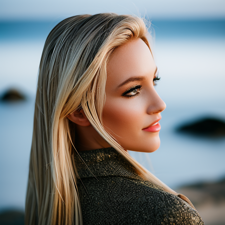 stillewillem A beautiful blonde model in front of the ocean