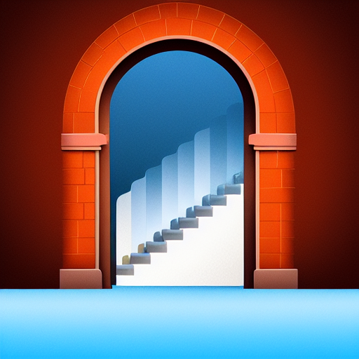 addison A staircase leading into an arched doorway