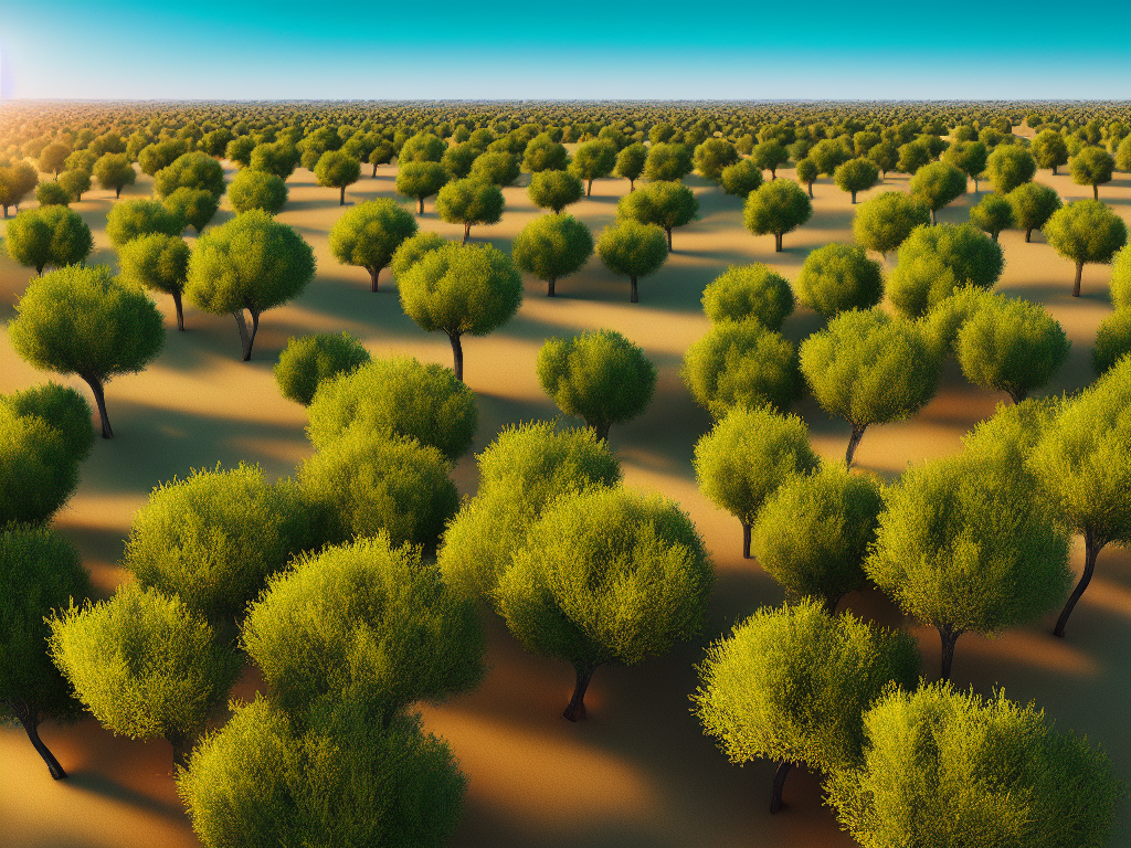 mehdicherifi wide space between two olive trees in an olive trees