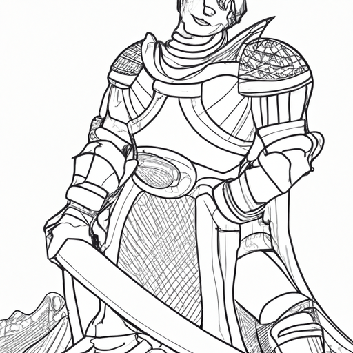 a knight in shining armor, High contrast, Vector art with crisp thin black outlines, Digital painting, Digital illustration, Ultra crisp, Socmplxd, Clean lines, Clean linework