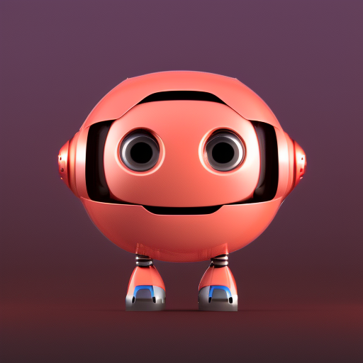 kevinrl: cute robotic looking robot facing straight forward zoomed in  darker colors fill whole image