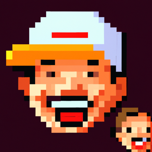 hefty-hornet78: dad with a cap, open mouth with white teeth