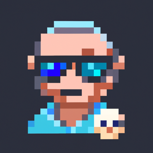 cool dad wearing sunglasses

, Cute pixel art avatar, Pixel render, Dark background, 64-bit | 186”, Head and chest only