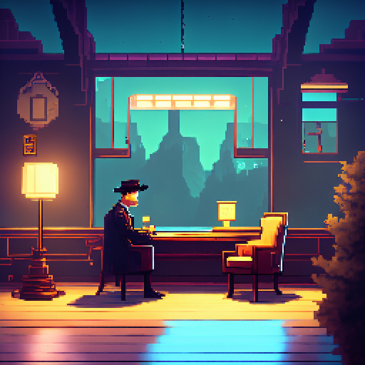 sethmillstein the inside of a detective agency in the 1940s, desk and