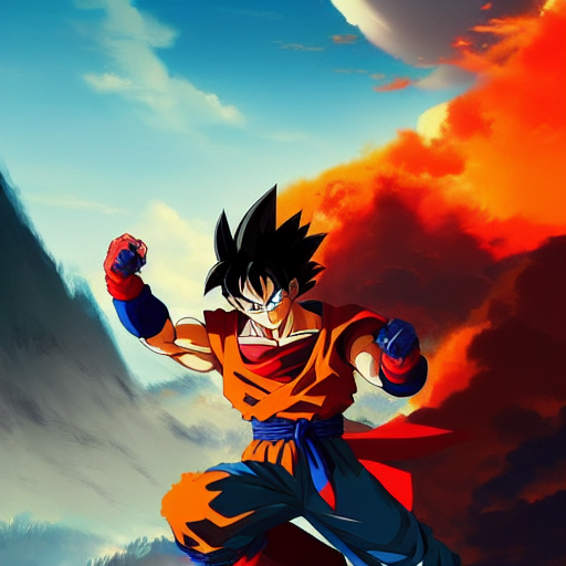 Goku Powering Up Kaioken