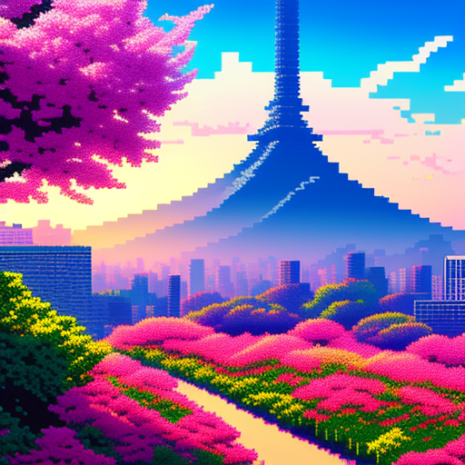 addison pixel art tokyo. 3d pixel art 4k wallpaper. incredible pixel