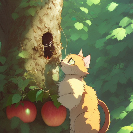 naufalmakarim Cat stuck in tree while eating an apple