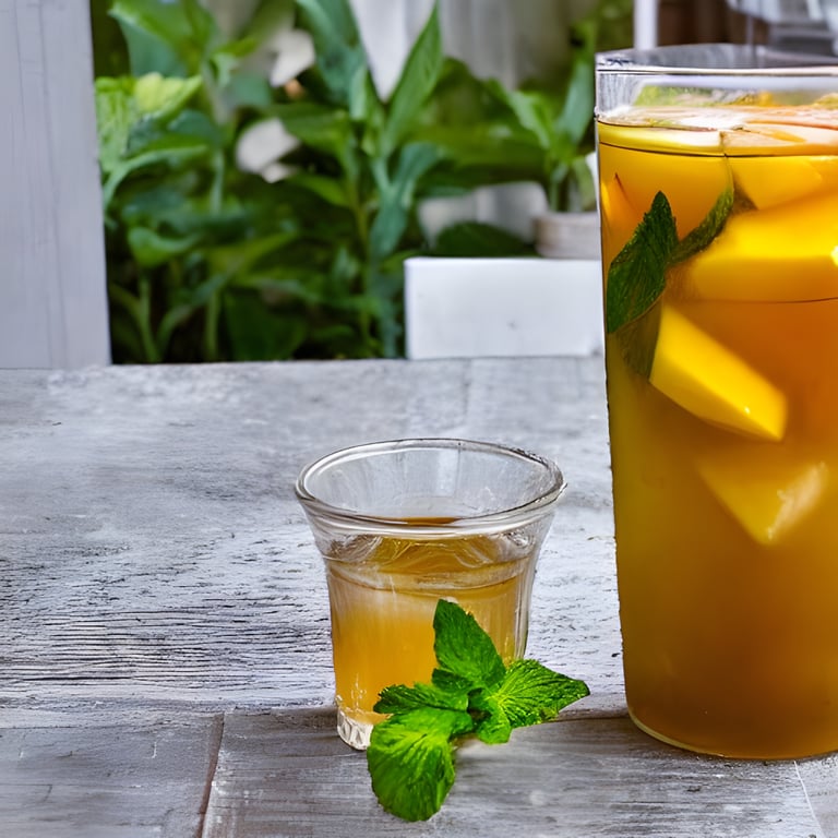 Mango and Mint Iced Tea