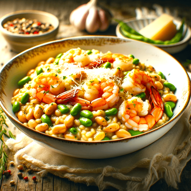 Shrimp and Speckled Butter Bean Risotto Recipe