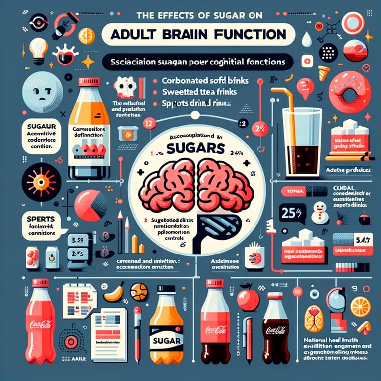 What are the effects of sugar on adult brain function?