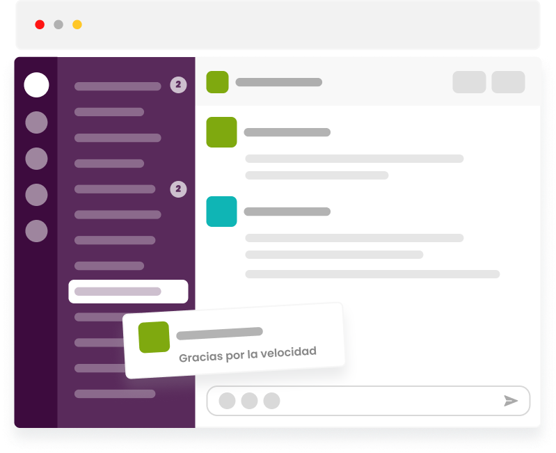 Comunicación en Slack con el equipo