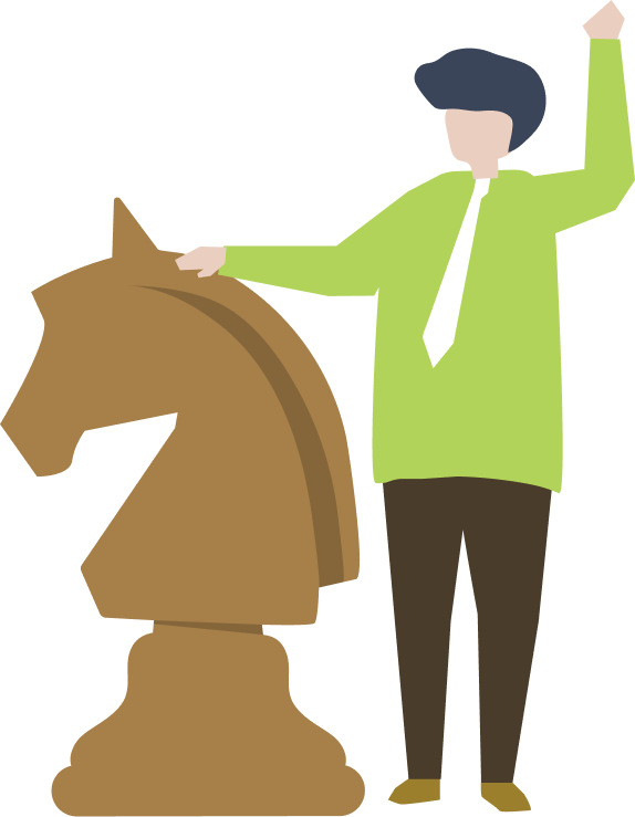 Custom web strategy illustrated with a chess knight