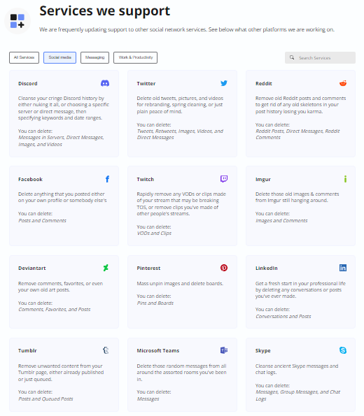 Cómo desaparecer de redes sociales con Redact.dev