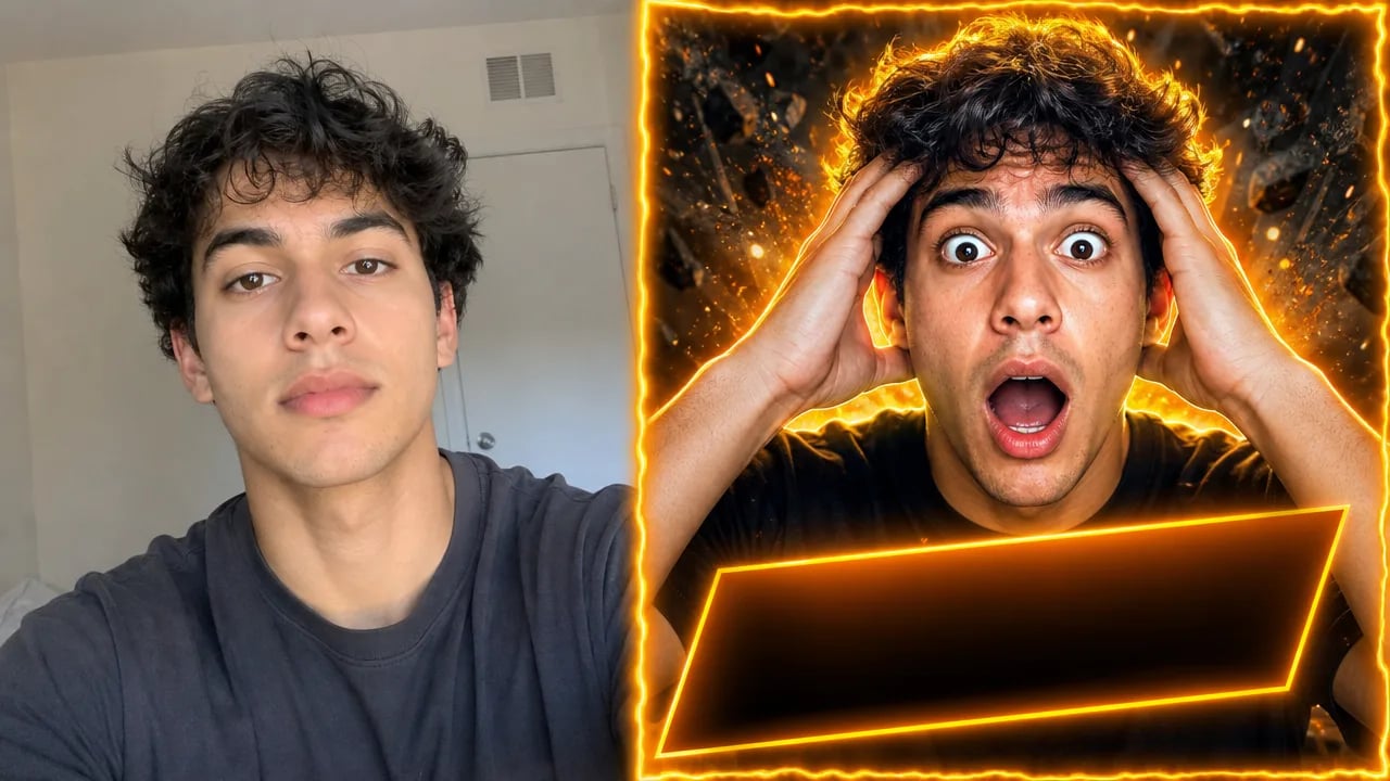 From plain selfie to viral-ready thumbnail