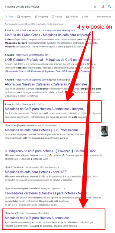 https://incapto.com/suscripciones-cafe-en-grano/ Consiguiendo posicionar en primera página