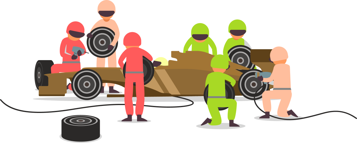 Team optimising and deploying a project like an F1 pit stop