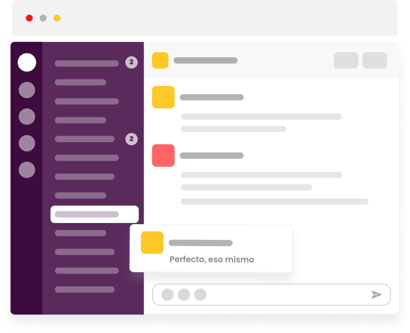 Comunicación en Slack con el equipo
