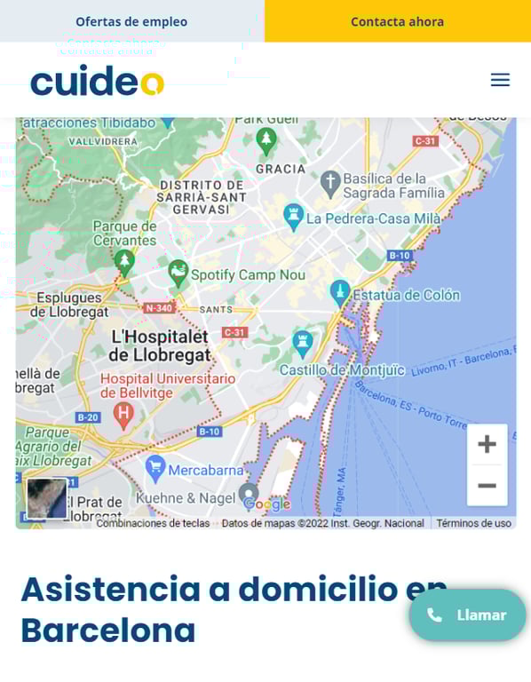 Y se vincula a un área específica en Google maps: