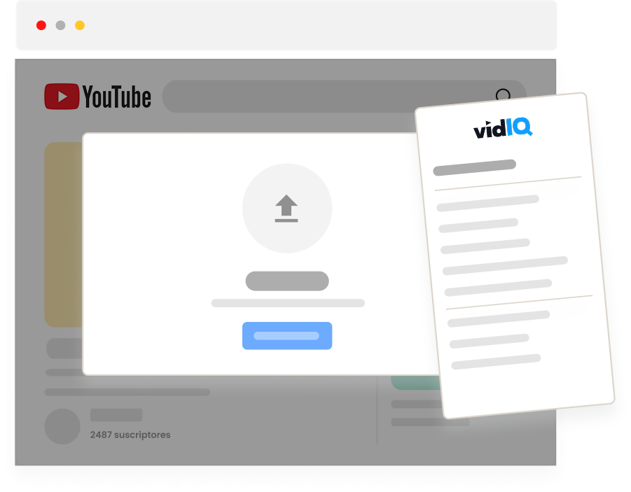 YouTube upload y vidIQ optimization