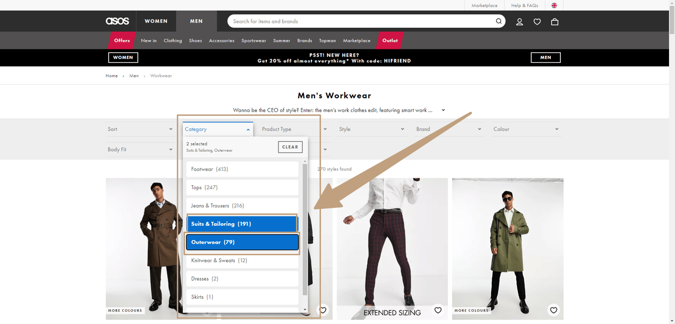 faceted navigation example