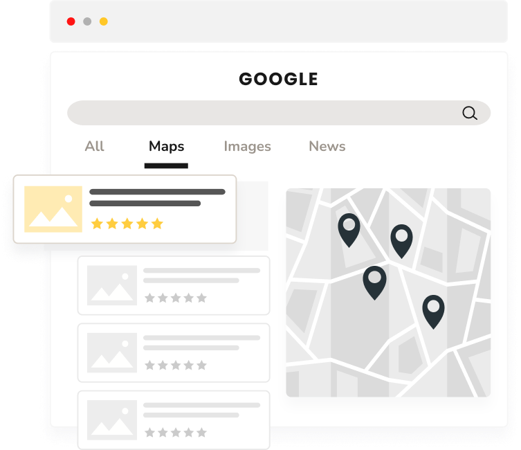 Google Maps Local Pack with local results