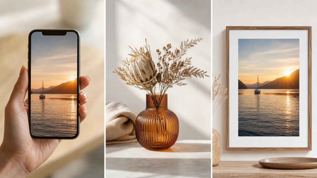 Clean screenshots, product shots, and posters