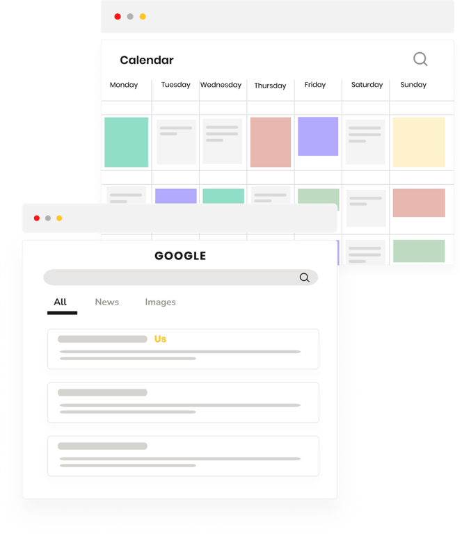 Editorial calendar and SERP results